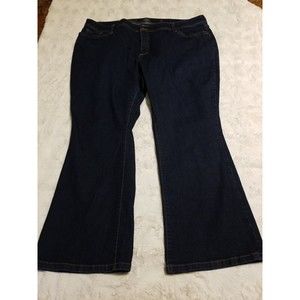 St Johns Bay Jeans Womens Size 26 Bootcut Dark Denim Blue Stretch